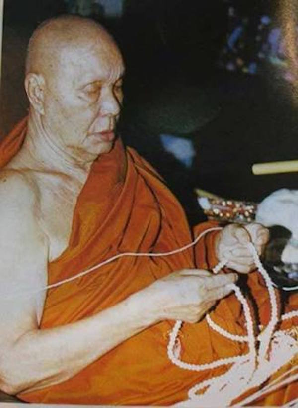Luang Por Uttama Praying and Meditating with Rosary