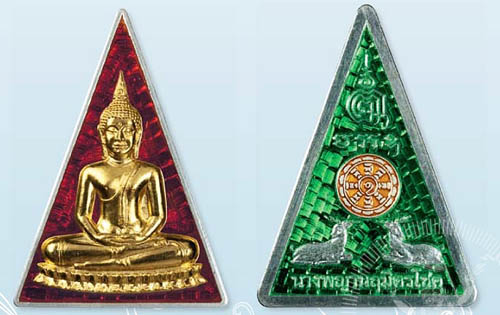 Pra Nang Paya Niramit Choke red and green enamels with gold image