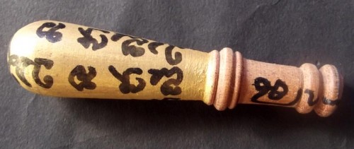 Sacred Ritual Pestle with Khmer spells