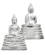 Pra Luang Por Sotorn Loi Ongk Statuette - Solid Silver Buddha Image - Benja Nava Mongkol Edition 2555 BE - Wat Sotorn Voraram
