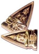 LuangPorSotornBuddhaAmulets Rian Pra Luang Por Sotorn Sorng Hnaa (2 Images 1 each face) - Nuea Tong Rakang - Benja Nava Mongkol Edition 2555 BE