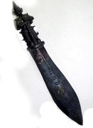 Prakhan magic Sceptre Knife for Exorcism, Protection and Wealth - Gammagarn nam rek version with hand spell inscription during ceremony.