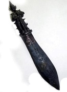 Prakhan Gammagarn Nam Rerk Magic Sceptre Prakhan magic Sceptre Knife for Exorcism, Protection and Wealth - Gammagarn nam rek version with hand spell inscription during ceremony.