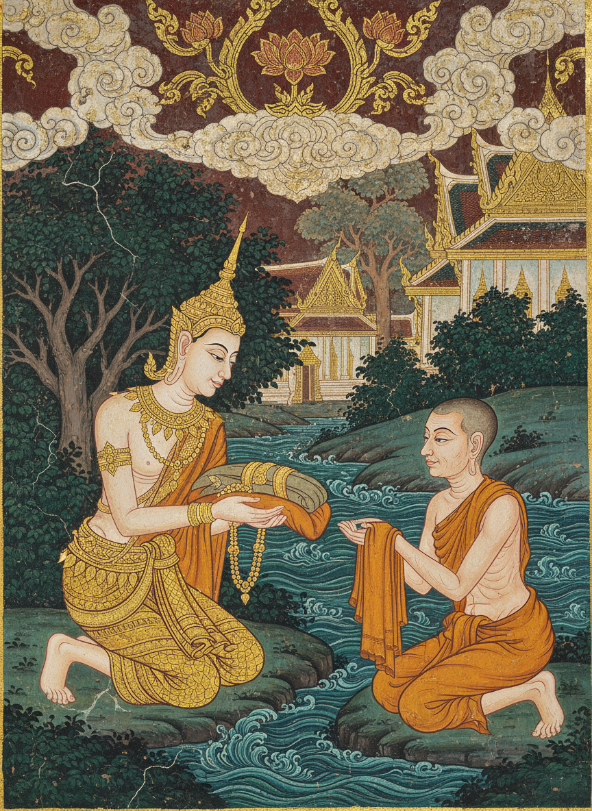 The Great Exchange: Material Wealth vs. Spiritual Poverty Art